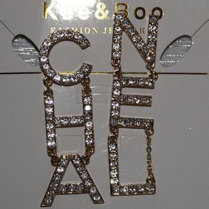 CHANEL rhinestone circle crystal earrings